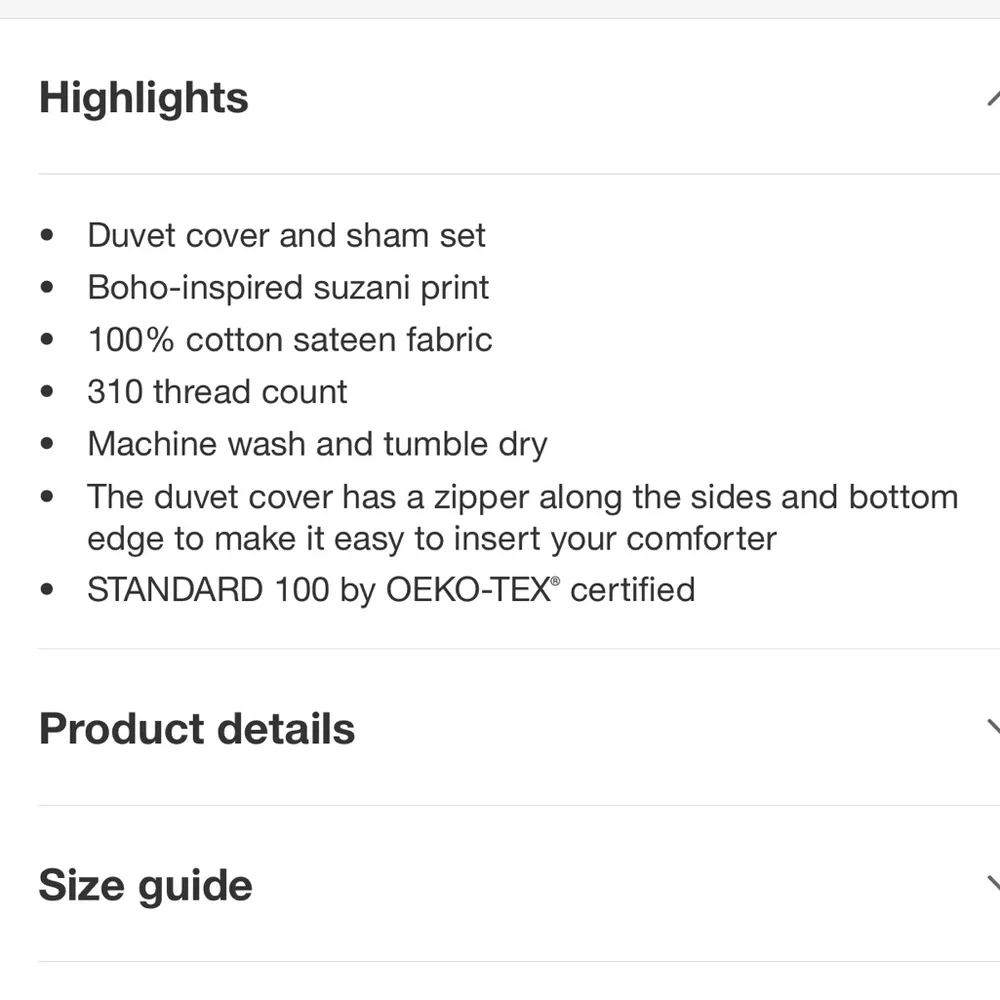 Threshold Suzani Print Duvet Cover and Sham Set